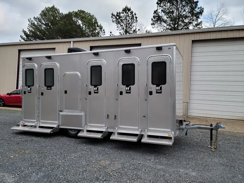 Five-door restroom trailer outside the plant