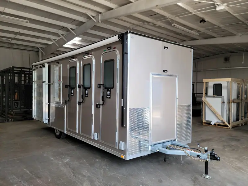 Multi-door shower trailer finished on the shop floor