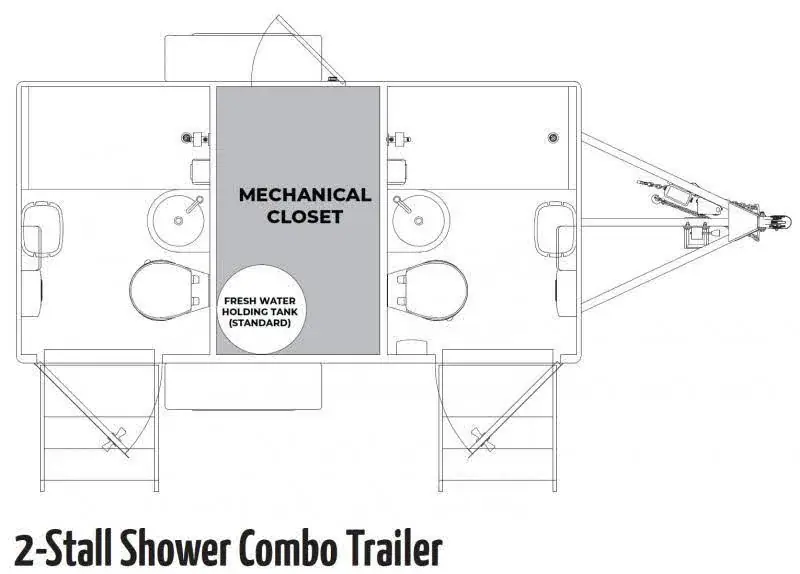 Floor plan: 2 room shower and restroom combo